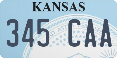 KS license plate 345CAA
