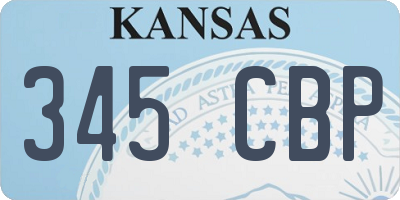 KS license plate 345CBP