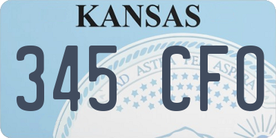 KS license plate 345CFO