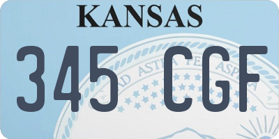 KS license plate 345CGF