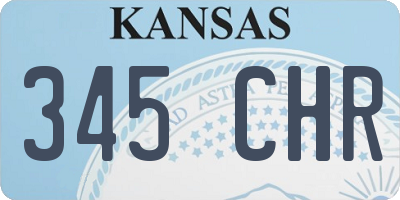 KS license plate 345CHR