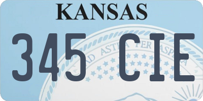 KS license plate 345CIE