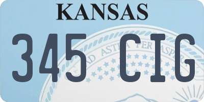 KS license plate 345CIG