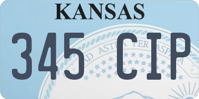 KS license plate 345CIP
