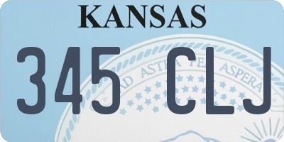 KS license plate 345CLJ