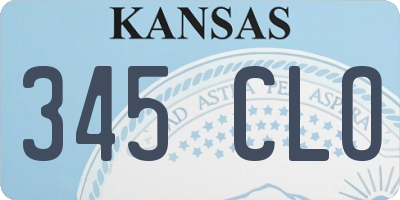 KS license plate 345CLO
