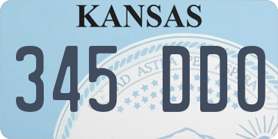 KS license plate 345DDO