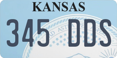 KS license plate 345DDS