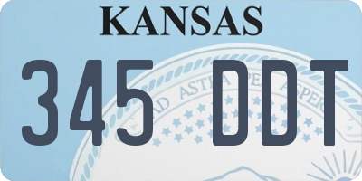 KS license plate 345DDT