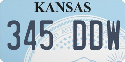 KS license plate 345DDW