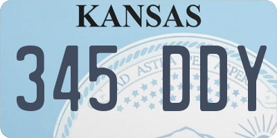 KS license plate 345DDY