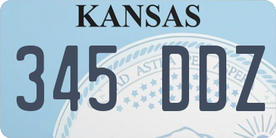 KS license plate 345DDZ