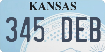 KS license plate 345DEB