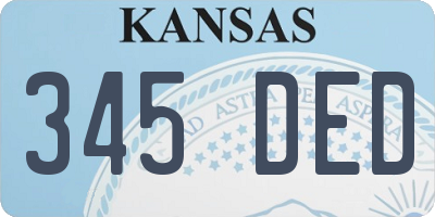 KS license plate 345DED