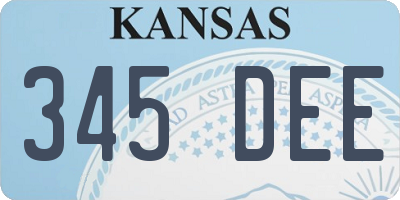 KS license plate 345DEE