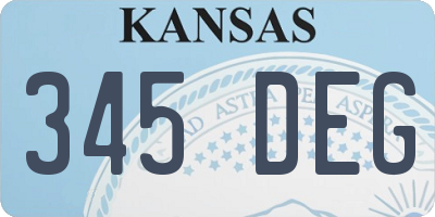 KS license plate 345DEG