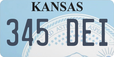 KS license plate 345DEI