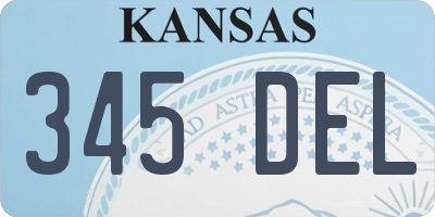 KS license plate 345DEL