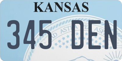 KS license plate 345DEN