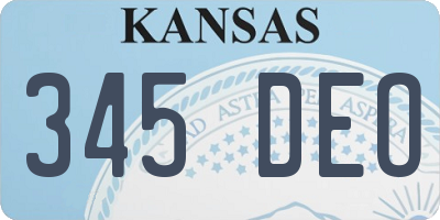 KS license plate 345DEO