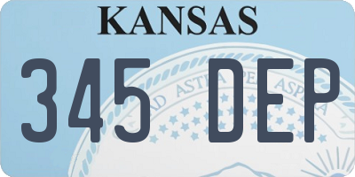 KS license plate 345DEP
