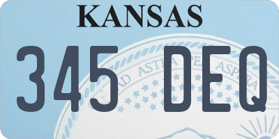 KS license plate 345DEQ