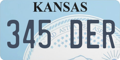 KS license plate 345DER
