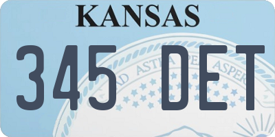 KS license plate 345DET