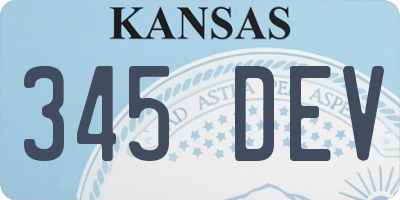 KS license plate 345DEV