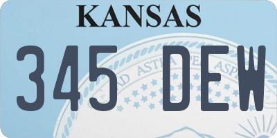 KS license plate 345DEW