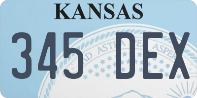 KS license plate 345DEX
