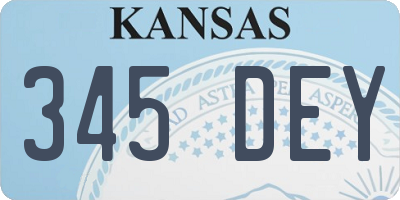 KS license plate 345DEY