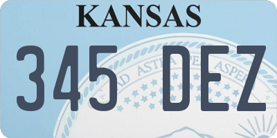 KS license plate 345DEZ