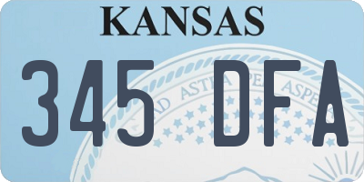 KS license plate 345DFA