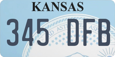 KS license plate 345DFB