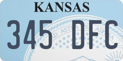 KS license plate 345DFC