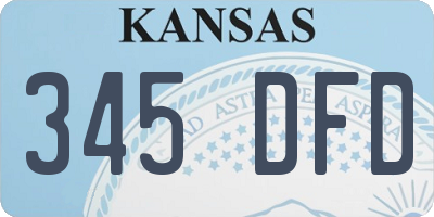 KS license plate 345DFD