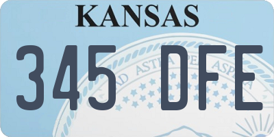 KS license plate 345DFE