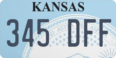 KS license plate 345DFF