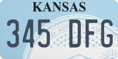 KS license plate 345DFG