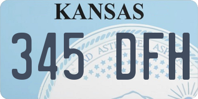 KS license plate 345DFH