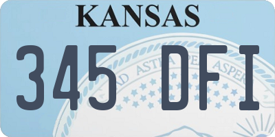 KS license plate 345DFI