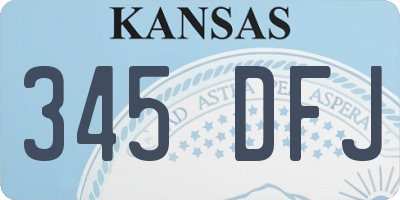 KS license plate 345DFJ