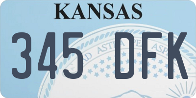 KS license plate 345DFK