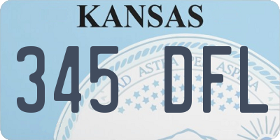 KS license plate 345DFL