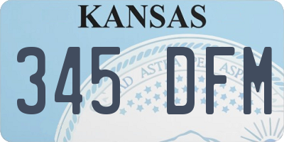 KS license plate 345DFM