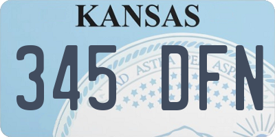 KS license plate 345DFN