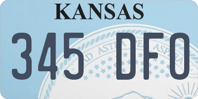 KS license plate 345DFO