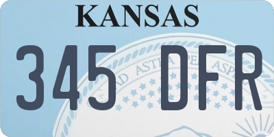 KS license plate 345DFR