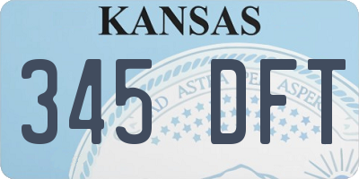 KS license plate 345DFT